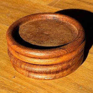 4 Teak Stacking Coasters